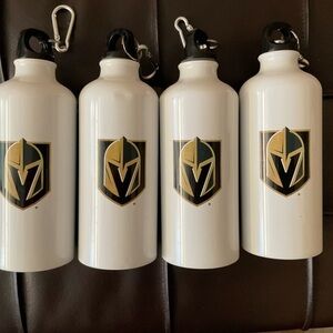Vegas Golden Knights Metal Water Bottles 4-Pack White VGK NHL Hockey New